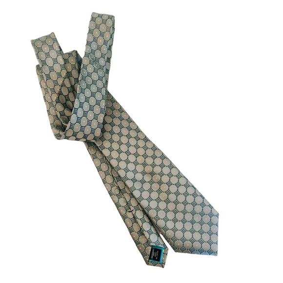 Ted Baker Silk Foulard Necktie in aqua and gray - Picture 1 of 9